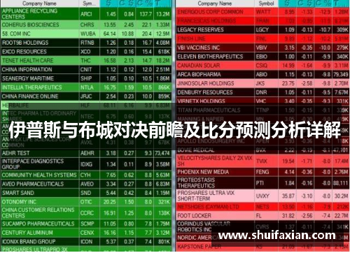 伊普斯与布城对决前瞻及比分预测分析详解